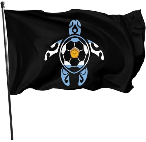 Bandera Nautica Bandera Argentina Fútbol Tortuga Marina Resistente A La Intemperie Banderin Colores Vivos Bandera Balcón Para Bar Interno Parata 90X150Cm