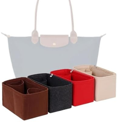 LinerLink Taschen-Organizer für Longchamp Le Pliage Original mittelgroße Tasche (30 x 28 x 20 cm) (Rot, Stil A)