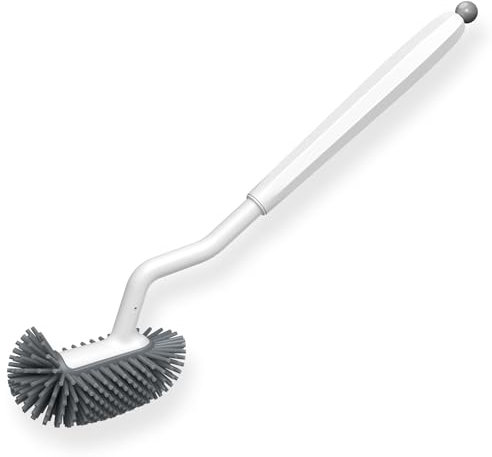HAMITOR Toilet Bowl Brush Without Holder: Deep Cleaning Silicone Toilet Cleaner Scrubber Under Rim with Curved Bristle for Bathroom Dead Corner Clean - Modern Rv Toilet Decorative Accessories