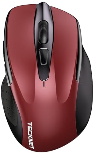 TECKNET Mouse Bluetooth Ricaricabile, Multi-dispositivo Mouse Wireless Silenzioso (Tri-Mode: BT 5.0/3.0 + 2.4G), 4800 DPI, Ergonomico, Portatile per Laptops, Mac OS, Android, Windows