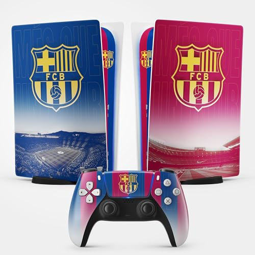 FFrame PS5 Football Sticker, Adhesivo para Playstation 5 Fútbol, Consola y Mando, Edición Estándar Digital, Barcelona PS5 Skin (1 Mando)