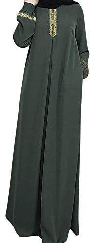 DeaAmyGline Muslimische Kleider Damen Lang Abaya Muslim Maxikleid Kaftan Kleid Große Größen Langarm Gebetskleid Ramadan Kleidung Islamische Türkische Kaftan in Voller Länge Gebetskleidung für Frauen