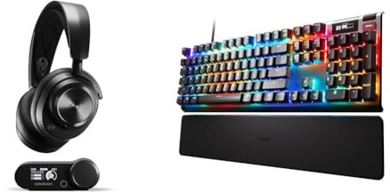SteelSeries Arctis Nova Pro Wireless - Casque Gaming Multi-système - Haut-parleurs Hi-FI & Apex Pro Clavier Gaming HyperMagnetic - Actionnement Ajustable - Écran OLED - RGB