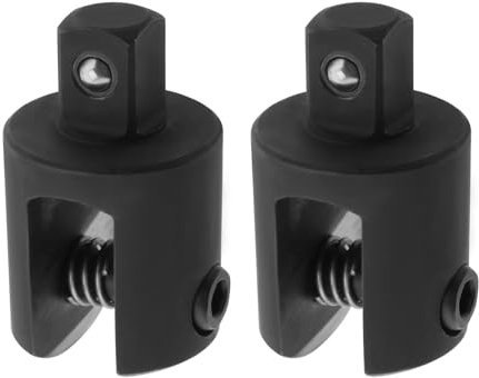 VGOL 2 Pcs 1/2 Inch Drive Breaker Power Knuckle Bar Head Socket Strong Arm Power Bar Head Socket Wheel Wrench Knuckle Joint, Black