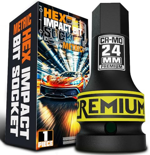 KIRXST Juego de Llaves de Impacto Hexagonales de 3/4, Herramienta de Destornillador Allen de Impacto de H24 (24 mm), para Instalar y Quitar Tuercas de Rueda o Eje