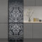 Alwayspon Self-Adhesive Vinyl Fridge Wrap, Peel and Stick Refrigerator Door Mural Removable, Geometric Vintage Brown Gold Effect Fruniture Wall Fridge Sticker, 56x163CM