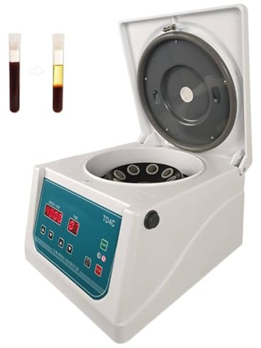 Centrifuga Professionale per Laboratorio E Clinica Prp, Centrifuga per Prp, Adatta per La Maggior Parte Delle Provette Prp - Rotore a 8 Posti per Provette Da 10 Ml E 15 Ml - Velocità 0-4000 Giri/Min