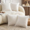 Mandioo 4er Set Neutralen Baumwolle Kissenbezug 50x50cm Herbst Quasten Dekorative Kissenbezüge Boho Sofakissen Dekokissen Kissenhülle für Couch Sofa Schlafzimmer Wohnzimmer Cremeweiß