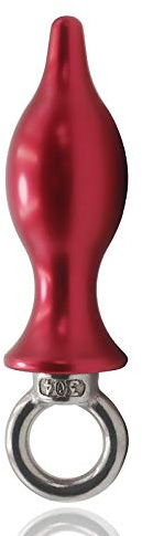 Metall Analplugs Analplug Anfänger Herren Edelstahl Butt Plug, Mit Pull-Ring Stehen Verfügung, Für Anus Und Vagina Verwendet Werden Können, Größten Ø2.4 cm,Schwarz(Rot)