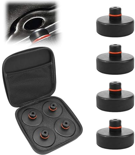 4 Stücke Wagenheber Gummiauflage für Tesla Model Y/3/S/X, Zubehör für Tesla Fahrzeuge mit Aufbewahrungsbox, Jack Pad Adapter Zubehö Schützt Tesla Batterie und Chassis