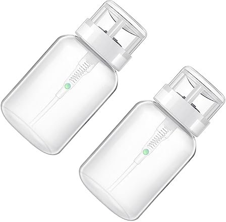Healvian 2pcs Travel Nail Polish Remover Bottles Squeeze Bottles Lockable Nozzles