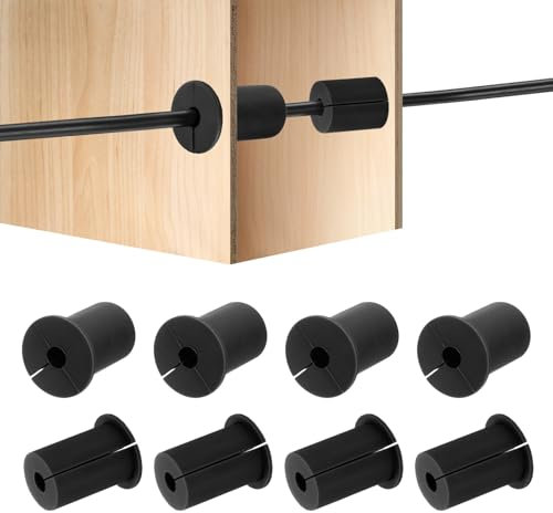 HiPicco 8Pcs Wall Grommets for Cables 1-Inch Silicone Cable Wall Bushing Feed Through Cable Routing Kit Accessories Wall Cable Pass Through for Ethernet with 8mm Hole, Black