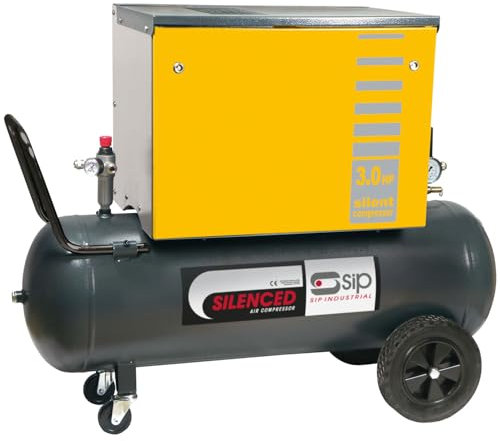 SIP PB3800/3M/200 Silenced Piston Air Compressor, Belt Drive 230V 200L 3hp / 2.2kW 145psi / 10 Bar 9.5CFM 69dB