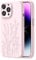OAOA Magnetic Engraved Case Compatible with iPhone 14 Pro Case, Compatible with Magsafe, Camera All-Round Protection, Slim Liquid Silicone Phone Case for Women Girls, Chalk Pink Flower