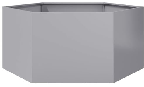 UJCHVHN Casa Giardino Fioriera Giardino Esagonale 104x90x45 cm Acciaio Zincato