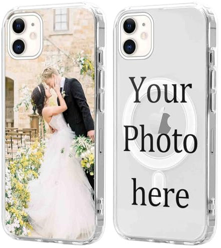 Coiwxmoi Personalisierte Magnetisch Handyhülle für iPhone 11 6,1'' [Kompatibel mit MagSafe], Klare Personalisiert Hülle mit Bild Foto Text Selbst Gestalten Design Schutzhülle für iPhone 11