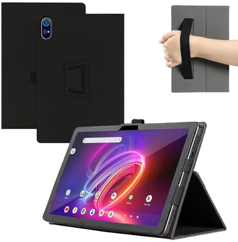 MEMELOKA Funda para Acer Iconia Tab P11 11 Pulgadas, Ligero y Delgado PU Protectora Carcasa con Función de Auto-Sueño/Estela y Correa para la Muñeca[Soporte Función] - Negro