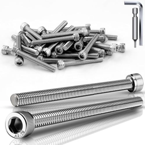 TXXATX 12 Pezzi Viti a Testa Cilindrica M6x60 mm Bulloni DIN 912 Acciaio Inox A2 V2A Bullone M6 Viti a Brugola Filettatura Totale per Manutenzione di Macchinari per Mobili