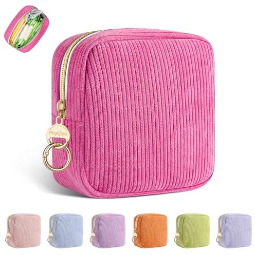 Tampon Aufbewahrung Binden Hygienebeutel für Damenbinden Aufbewahrungstasche Perioden Tasche mit Reißverschluss Organizer Stilleinlagen Damen Tampons BindenDamen Geschenke für Mädchen(Rose)