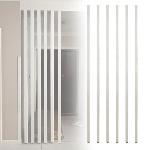 Raumteiler Trennwand Paravent Raumtrenner Wandtrennwand Raumteiler Raumteiler Holzlamellen, Maßgefertigter Sichtschutzsäulenpfosten für Wohnzimmer/Treppenhaus, 100 120 140 160 200 240 CM Hohe(6 pcs Wh