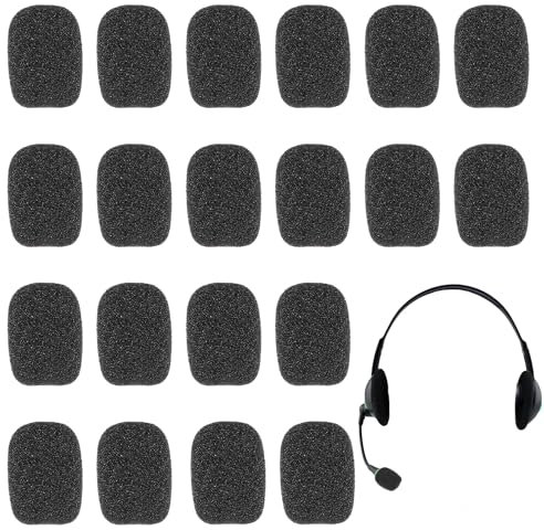 15Pcs Mini Microphone Foam Cover, Lapel Headset Microphone Windscreen Black Sponge Mic Cover for Variety of Headset Microphones