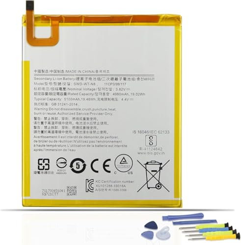 SWD-WT-N8 Tablet Battery Compatible for Samsung Galaxy Tab A 8.0 2019 8 8.0 Series 4G LTE WiFi SM-T290 SM-T295 SM-T297 SM-T290N SM-T295N SM-T297N 32GB 64GB SM-T290NZSAXAR SM-T290NZKADBT