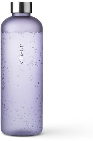Vinsun Botella Agua 1,5L Morada - A Prueba de Fugas, sin BPA, Reutilizable, Tritan - Cantimplora ligera para Deporte, Colegio, Oficina, Escuela