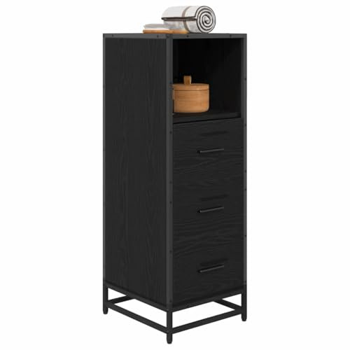 vidaXL Bathroom Cabinet Black oak 35 x 37.5 x 100 cm Engineered wood, Bathroom Cabinet Set, Rectangular Modern Units for Functional Storage, Stylish Fixtures and Urban Loft Furniture Solutions