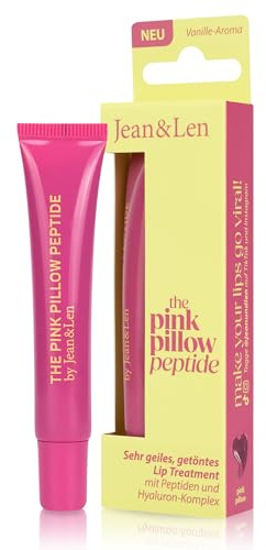 Jean & Len Lip Treatment Pink Pillow, vegan, 10 ml | Leicht getönte Lippenpflege mit Gloss-Finish, Peptide für sichtbaren Plumping-Effekt, Vanille-Aroma, nicht klebrig