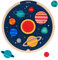 Petit Collage: Multi-Language Solar System Wooden Tray Puzzle | Teaches Kids Planet Names in 6 Different Languages | Includes Inter-Changeable Language Sheets| STEAM Activity | Great for Ages 3+