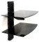 Black Tempered Glass Floating Shelf – Wall Mount Entertainment Display Shelf for TV Consoles & Media Components – Hold Upto 15Kg | Stylish Home Storage Solution | M&W