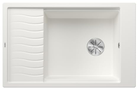 BLANCO ELON XL 6 S | Granitspüle aus SILGRANIT weiß | ohne | [78x50x20,2 cm] | für 60 cm breite Unterschränke | ohne Ablauffernbedienung | Großes Becken | reversibel