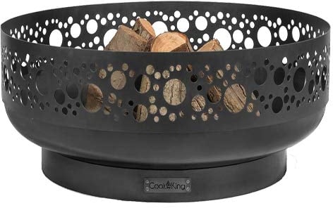 Cook King Boston Feuerschale 80 cm - BBQ Feuerschalen für den Garten - Feuerstelle Outdoor & Feuertonne - Terrasenofen aus Legierter Stahl - Feuerkorb für den Garten - Holzofen - 80x80x30cm