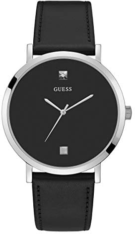 GUESS Herren Analog Uhr mit Leder Armband GW0009G1
