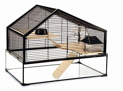 Beeztees Nolan - Nagerkäfig - Metall - Basis aus Glas - schwarz - 60 cm
