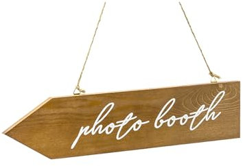 Générique - Pancarte directionnelle en Bois photobooth 36 x 7,5 cm