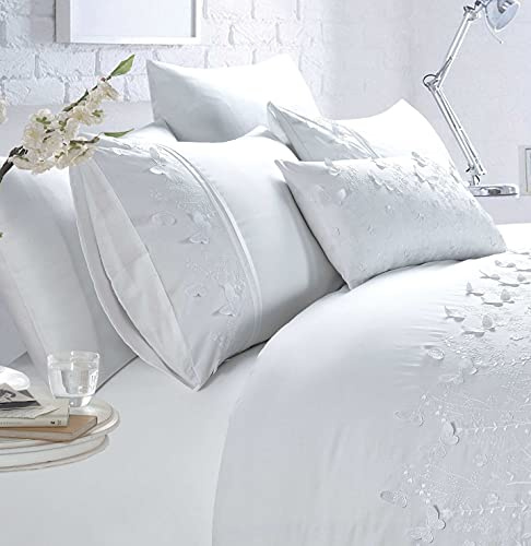 Rapport Home Papillon Duvet Set, Polycotton, White, King