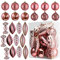Rotgoldene Weihnachtskugel Ornamente für Weihnachten Dekorationen - 24 Stück Weihnachtsbaum bruchsichere Ornamente mit Aufhängeschlaufe für Weihnachten und Party Dekoration