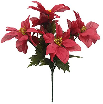 Künstliche Weihnachtssterne aus Seide, Rot, 2 Bündel