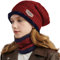 EMPO 2 Stücke Beanie Mütze für Herren und Damen Wintermütze Warme Strickmütze Dicke Fleecefutter Wintermütze & Schal Unisex (Rot)