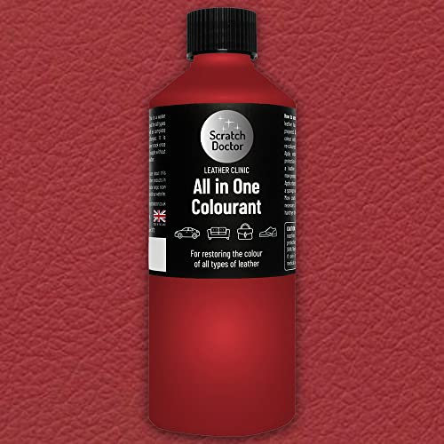 Scratch Doctor All in One Colorante per pelle per Mercedes, autosigillante, vernice riparatrice per sedili auto e interni in pelle Mercedes (rosso bengala 807N/507E)