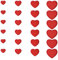 J.CARP 24pcs Red Heart Shape Iron on Patches, Mini Cute Heart Shape Iron-on/sew-on Patches Embroidered Applique decor Patches 4 Sizes Custom Patches for Clothing Jackets Backpacks Jeans Hats Bags