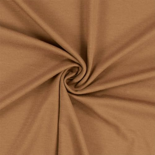 Viskose-Jersey Stoff, elastisch, uni cognac (Länge am Stück: ab 50cm / Breite: 150cm)