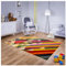 Teppich für Kinderzimmer Bunt Kinderteppich 120 cm x 170 cm mit Schule Motiv, Babyteppich für Mädchen und Jungen