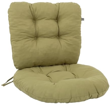 PATIO Rattansessel Auflage 55 cm Marocco 2 teilig Sitzkissen mit Rückenlehne gesteppt Schnüren Innen & Außen grün