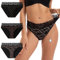 INNERSY Culotte Règle Femme Jambe Haute Slip Absortant Coton Dentelle sous-vêtement Menstruel Lot de 3 (XL, Noir Imprimé)
