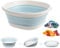 3L Collapsible Washing Up Bowl - Portable Hand Wash Basin, Folding Washing Up Basin, Retractable Food Storage Basin, Multipurpose Outdoor Water Basin for Kitchen, Travel, Camping, Hiking (Blue, S)