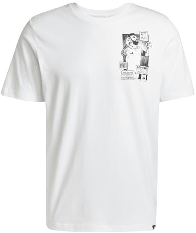 Adidas Messi Icon G T Herren Casual T-Shirt JJ1414 Weiß, weiß - white (white), L