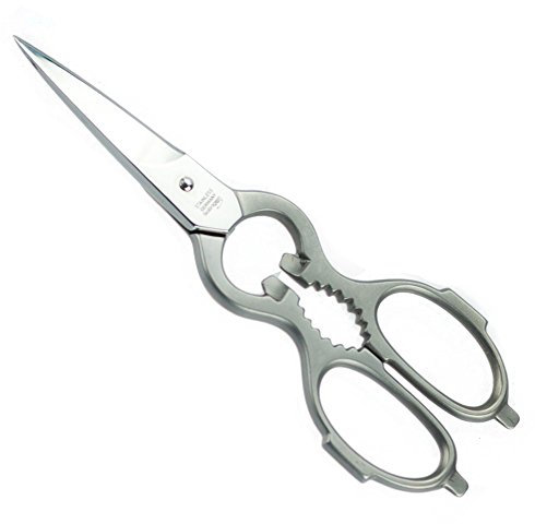 Otto Herder Küchenschere,Allzweckschere 20 cm aus mattiertem rostfreien Edelstahl mit einseitiger Zahnung
