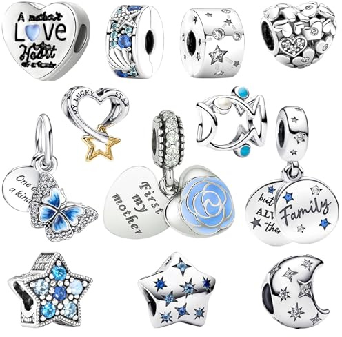 MLPKOI Charms Anhänger für Armbänder, Charms für Armbänder für Frauen mit Europäischen Armbändern und Halskette Perfektes Schmuckgeschenk für Frauen, Ideal für Weihnachten
